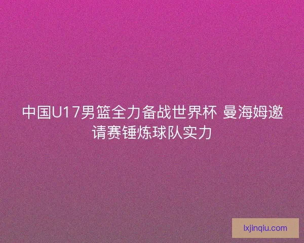 中国U17男篮全力备战世界杯 曼海姆邀请赛锤炼球队实力